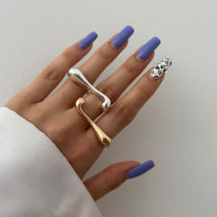 18KG chunky geometric design stainless steel rings
