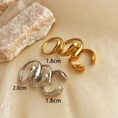 3pcs set chunky waterdrop design stainless steel finger rings