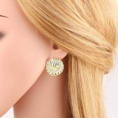 Chunky real gold plated copper geometric earrings