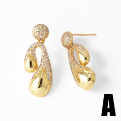 Chunky real gold plated copper drop earrings
