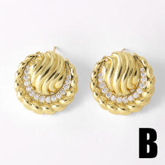 Chunky real gold plated copper geometric earrings