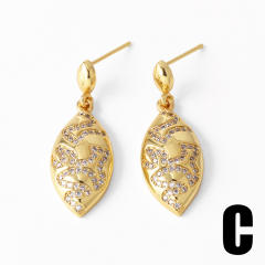 Chunky real gold plated copper drop earrings