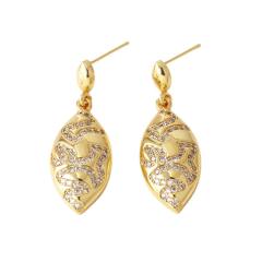 Chunky real gold plated copper drop earrings