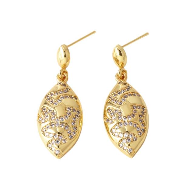 Chunky real gold plated copper drop earrings