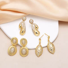 Chunky real gold plated copper drop earrings