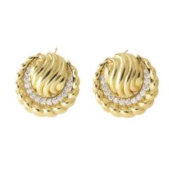 Chunky real gold plated copper geometric earrings