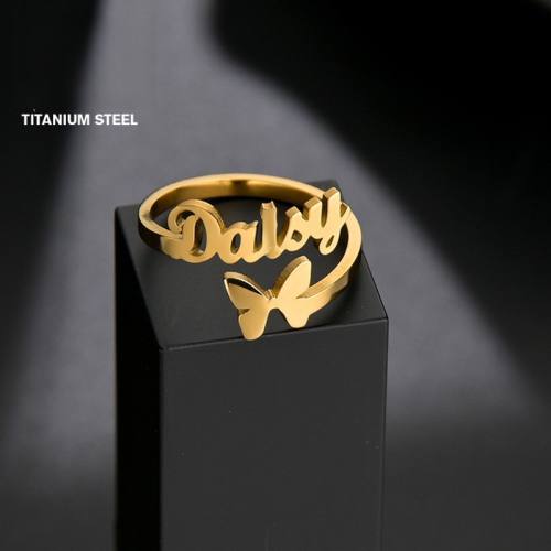 Personality stainless steel custom name finger rings