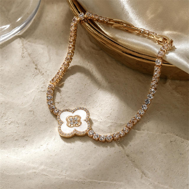Korean fashion clover tennis chain bracelet