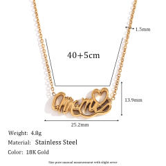 18KG dainty mama letter stainless steel necklace