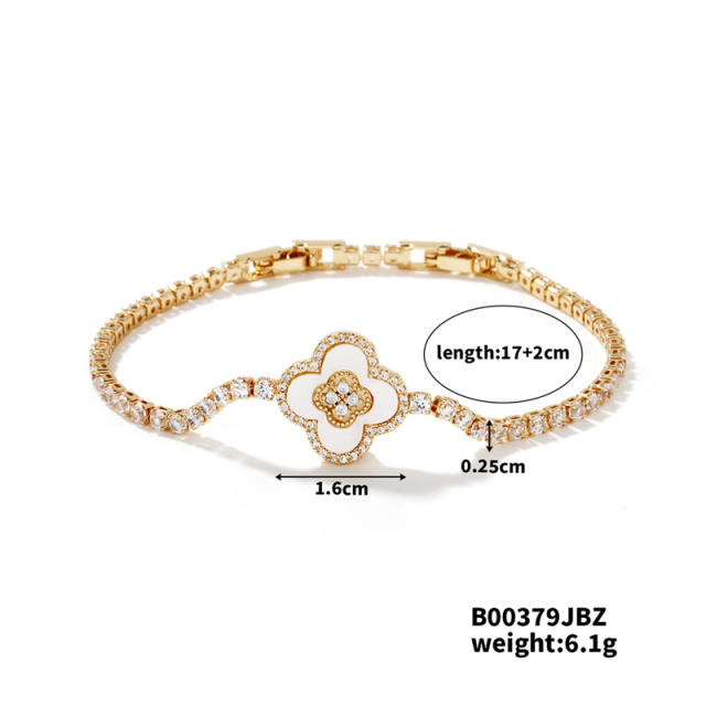 Korean fashion clover tennis chain bracelet