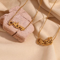 18KG dainty mama letter stainless steel necklace