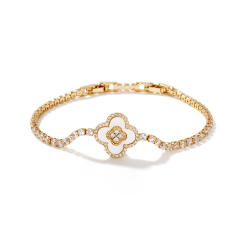 Korean fashion clover tennis chain bracelet