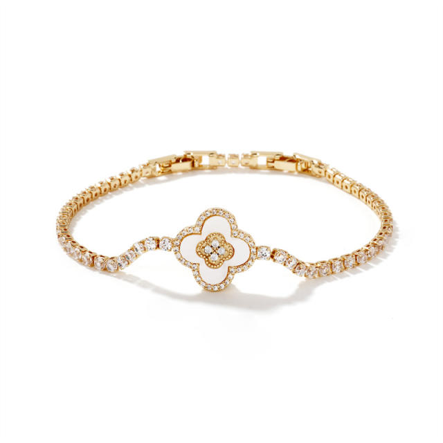 Korean fashion clover tennis chain bracelet