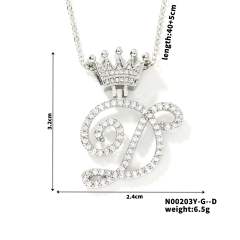 Delicate hiphop diamond initial letter pendant copper necklace