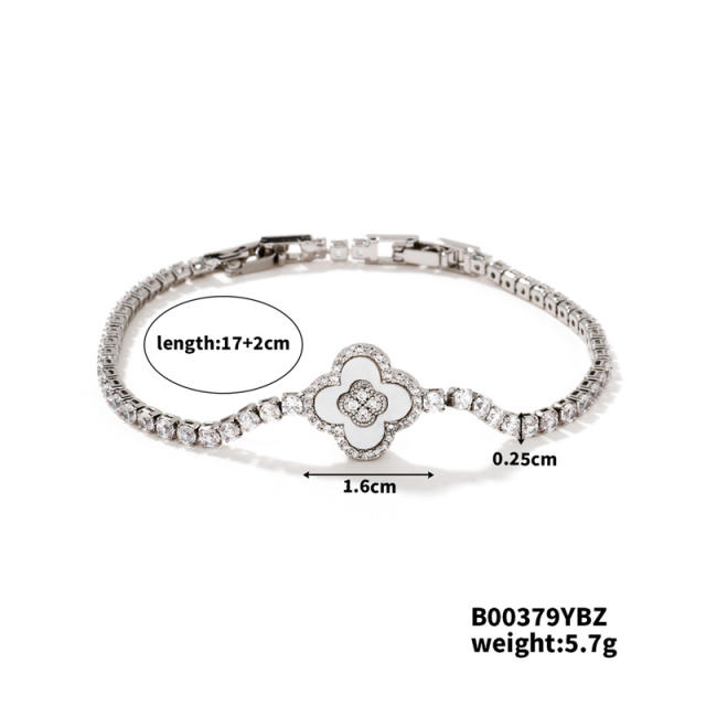 Korean fashion clover tennis chain bracelet