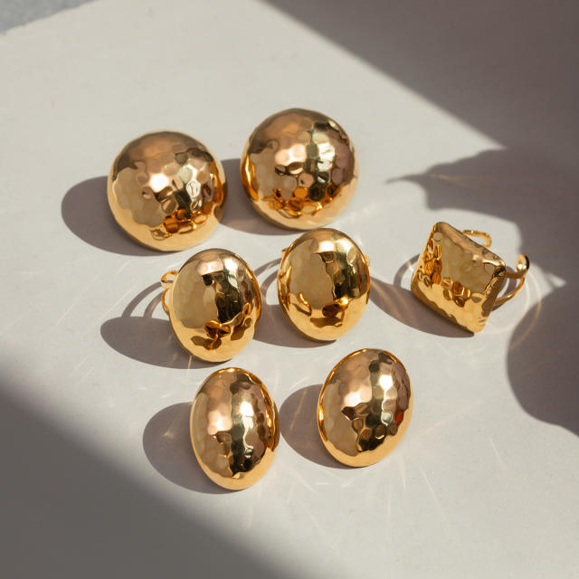 18KG chunky ball bead design stainless steel earrings