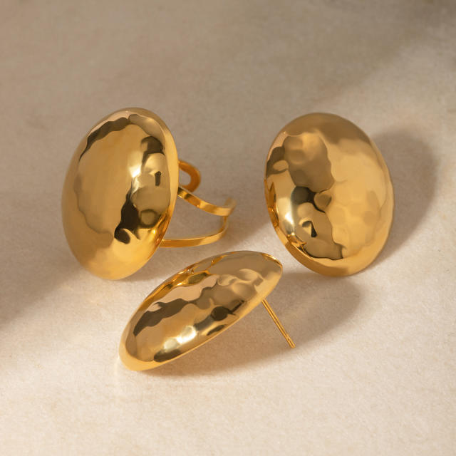 18KG chunky ball bead design stainless steel earrings