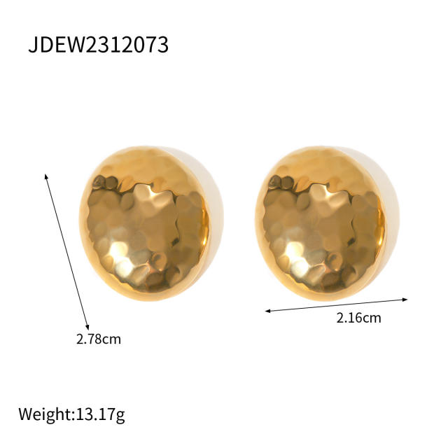 18KG chunky ball bead design stainless steel earrings
