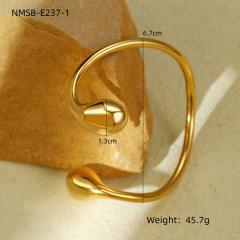 Chunky geometric waterdrop stainless steel bangle rings