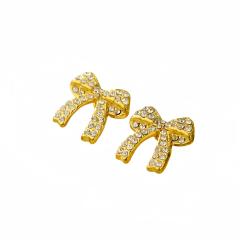 Sweet cz bow stainless steel necklace bangle earrings set