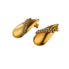 Chunky rhinestone waterdrop stainless steel earrings