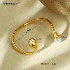 Chunky geometric waterdrop stainless steel bangle rings