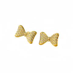 Sweet diamond bow stainless steel necklace set