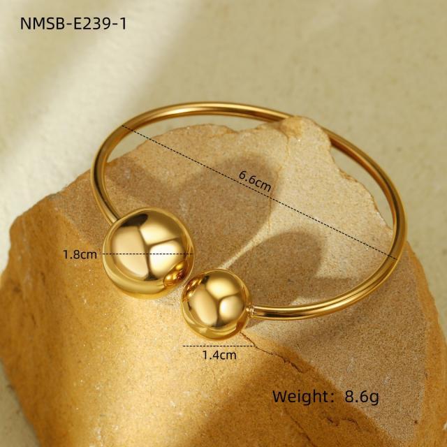 Chunky geometric waterdrop stainless steel bangle rings