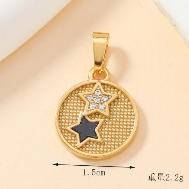 DIY accessory stainless steel star heart charm pendant without chain