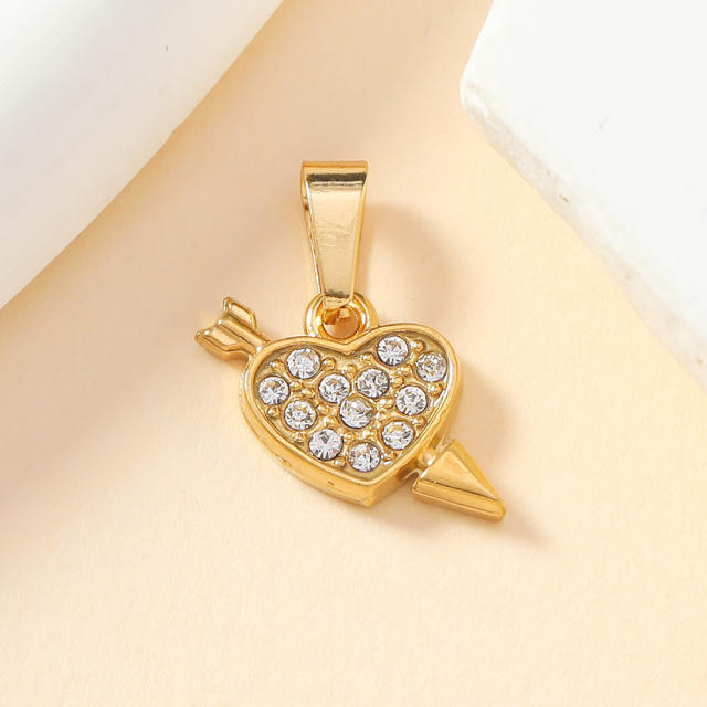 Delicate diamond sun evil eye stainless steel pendant diy accessory charm without chain