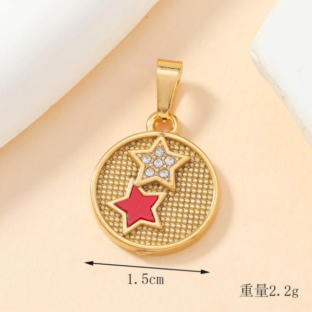 DIY accessory stainless steel star heart charm pendant without chain