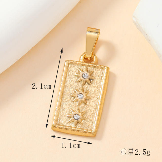DIY accessory stainless steel star heart charm pendant without chain