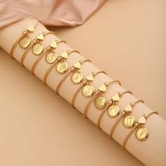 18KG stainless steel zodiac charm bangle
