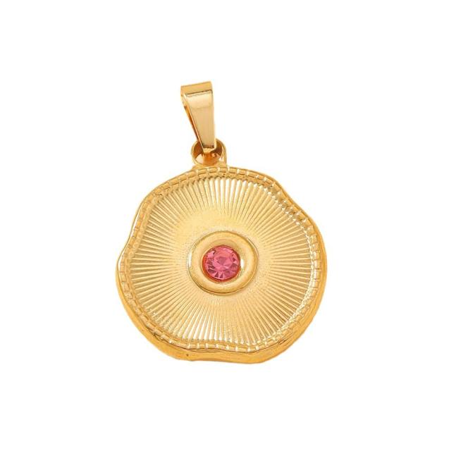 Delicate diamond sun evil eye stainless steel pendant diy accessory charm without chain