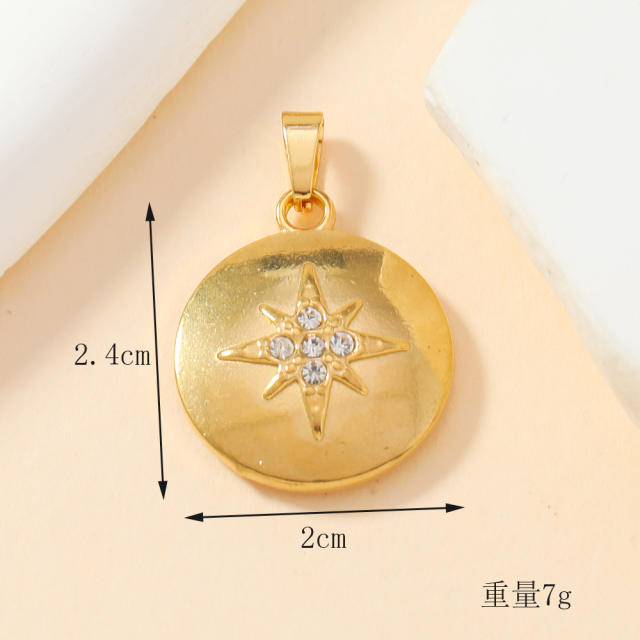DIY accessory stainless steel star heart charm pendant without chain