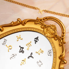 Stainless steel zodiac pendant cuban link chain necklace