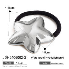 Chunky stainless steel star hair ties