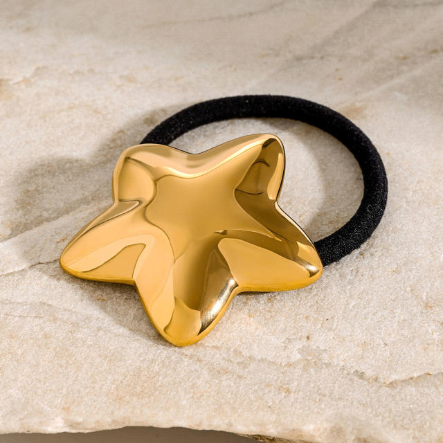 Chunky stainless steel star hair ties