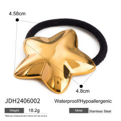 Chunky stainless steel star hair ties