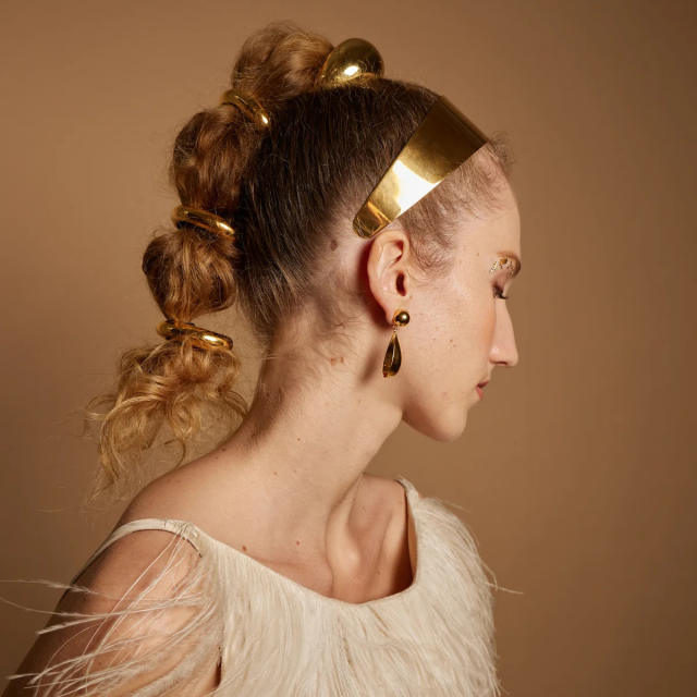 Chunky gold silver color stainless steel hair ties for thick hair