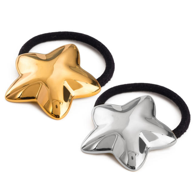 Chunky stainless steel star hair ties