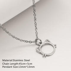 Dainty cute animal pendant stainless steel necklace