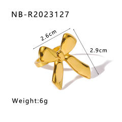 Elegant bow stainless steel finger rings collection
