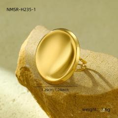 Concise geometric round heart stainless steel earrings rings