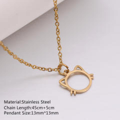 Dainty cute animal pendant stainless steel necklace