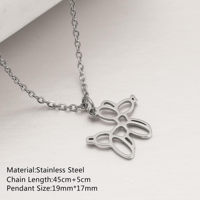 Dainty cute animal pendant stainless steel necklace