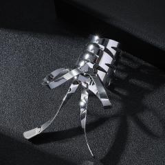 Korean fashion gold silver metal bow design ponytail hair clips hair cuff
