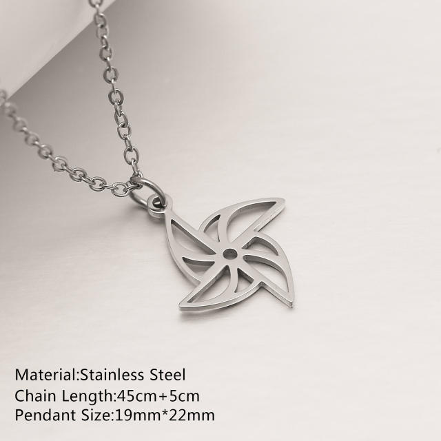 Dainty evil eye sun star pendant stainless steel necklace