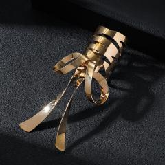 Korean fashion gold silver metal bow design ponytail hair clips hair cuff