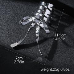 Korean fashion gold silver metal bow design ponytail hair clips hair cuff